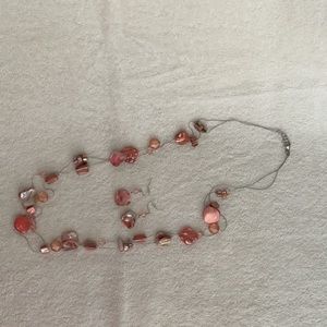 Pink & Coral Necklace and Earrings